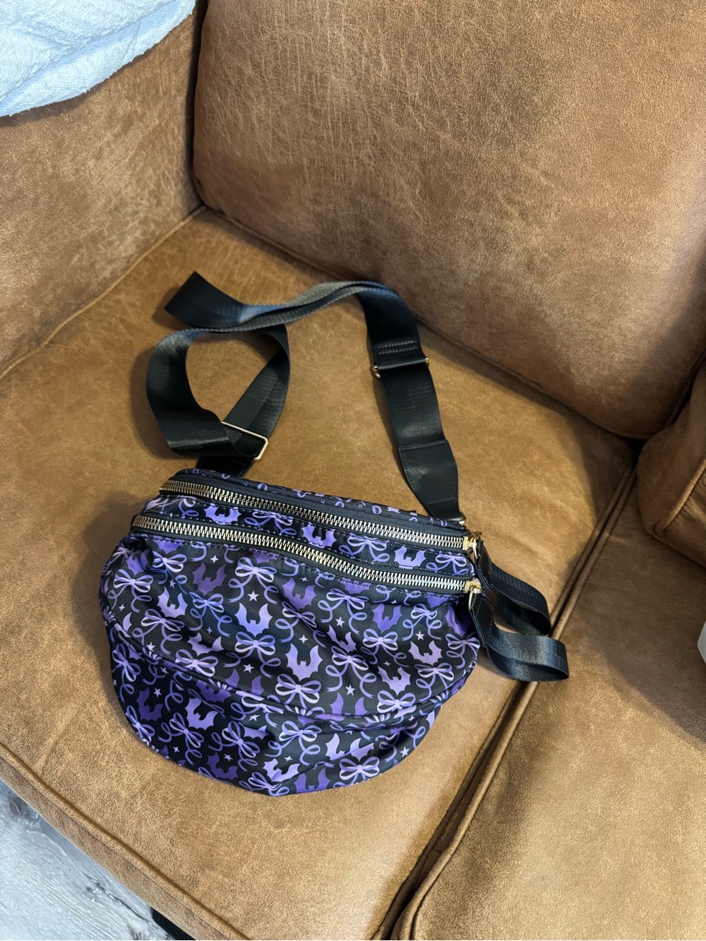 Women's Purple Patterned Crossbody Bag
